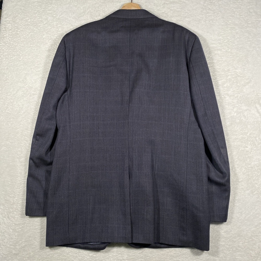 Joseph & Feiss Gold Mens 44L Classic Fit Grey Herringbone Windowpane Blazer Wool - Picture 9 of 11